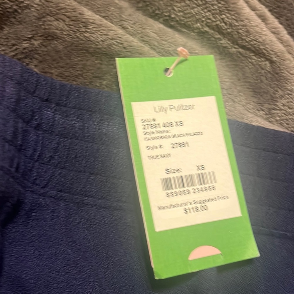 Lilly Pulitzer Islamorada Beach Palazzo NWT size XS True Navy - Picture 4 of 4